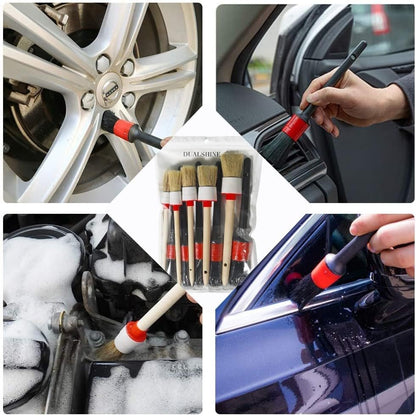 10PCS DUALSHINE Car Auto Detailing Brush Set, Auto Detailing Brushes Cleaner Car Detailing Brushes Exterior, Car Interior Brush for Detailing Cars Automotive Interior, Wheels, Exterior, Leather