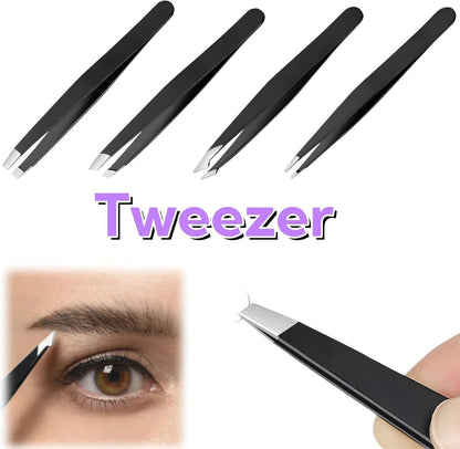 LONGCHANX Professional Eyebrow Grooming Kit for Men and Women, 7-Piece Eyebrow Trimming Kit Professional Eyebrow Grooming Set Stainless Steel Eyebrow Shaping Tools with Storage Bag