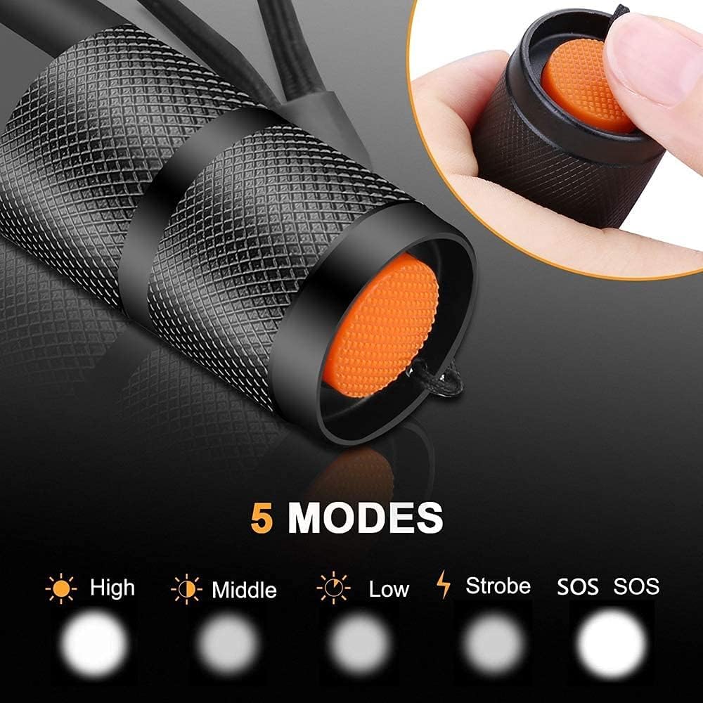 Ultra Bright Flashlights, 2000 Lumens LED Tactical Flashlight, Zoomable, Adjustable Focus, IP65 Waterproof, Portable, 5 Light Modes for Indoor and Outdoor Camping Emergency Hiking (3 Pack)