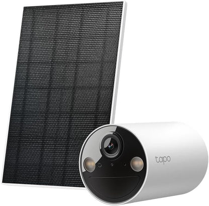 TP-Link Tapo Smart Home Solar-Powered Security Camera Kit, Wireless, 2K 3MP, IP65, Colour Night Vision, Person Detection, Notification, No Hub Required, SD Card Slot, App Remote Control (TC82 KIT)