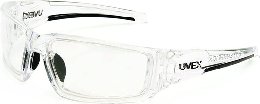 Uvex by Honeywell Hypershock Safety Glasses, Clear Frame with Clear Lens & HydroShield Anti-Fog Coating (S2970HS)