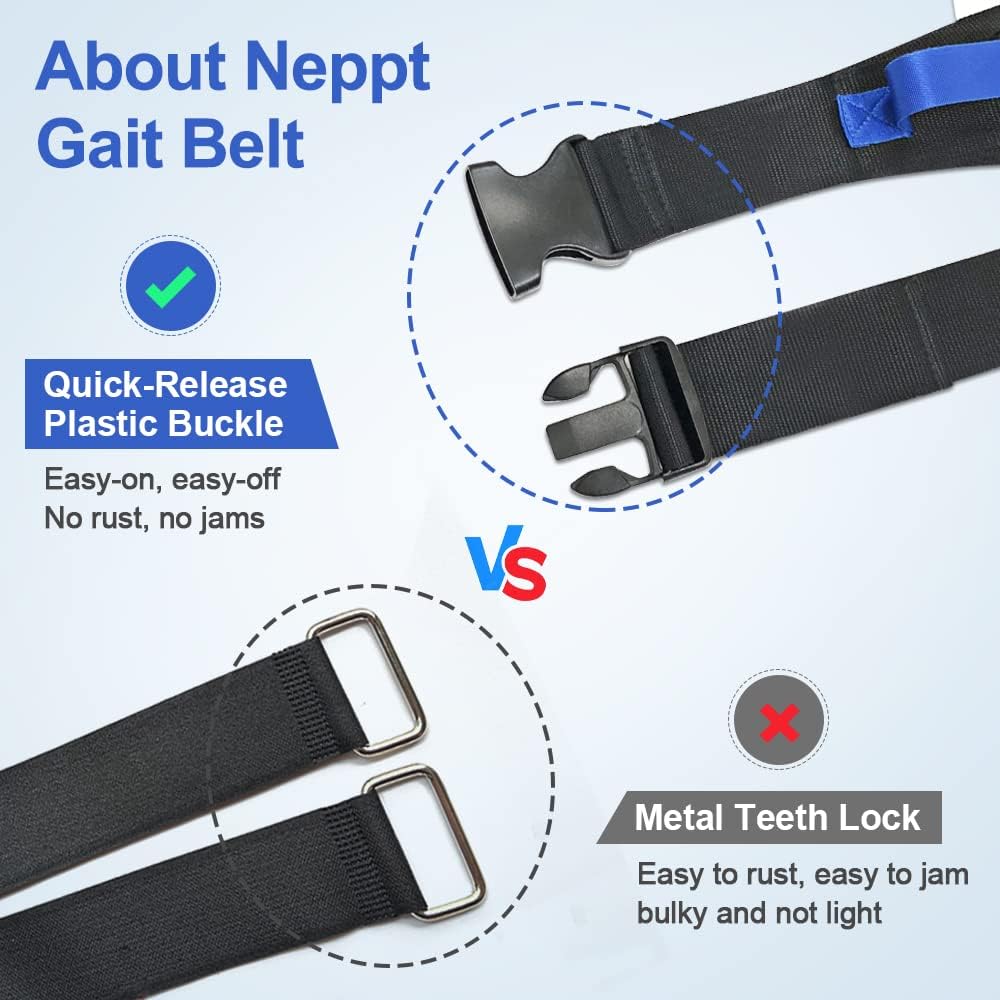 Gait Belts Transfer Belts for Seniors Physical Therapy with Handles Safety Gait Belt for Lifting Elderly Fall Prevention Devices Medical Walking Belt for Home Care, Patients Standing Assist