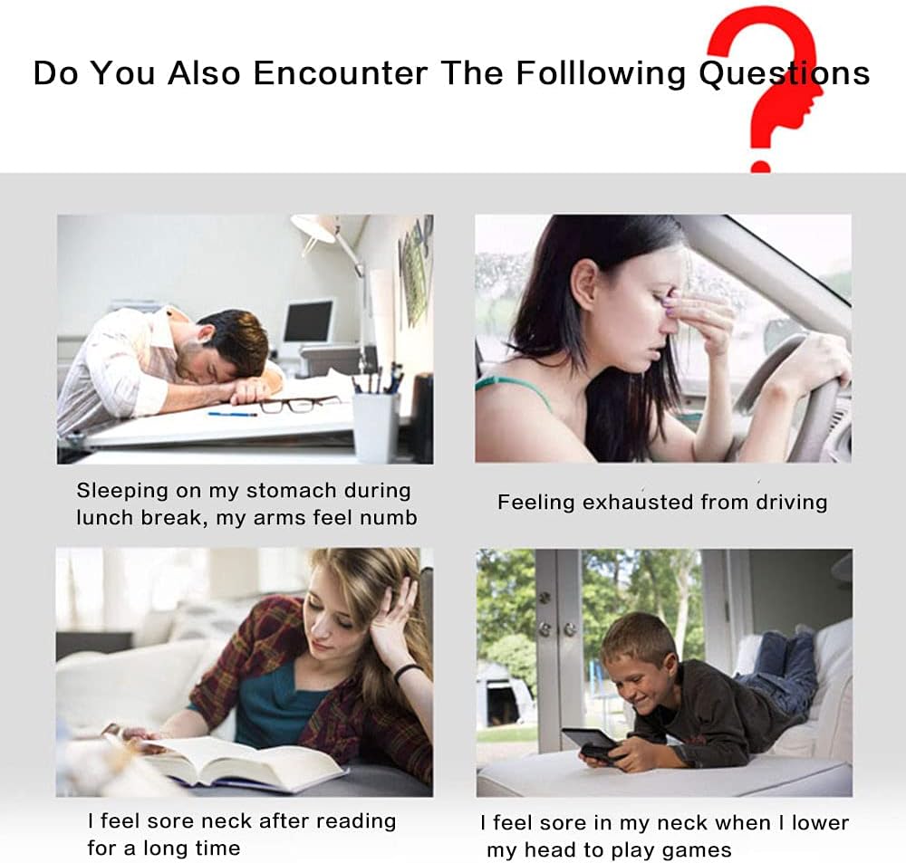STTARLUK Inflatable Travel Pillow, Inflatable Airplane Pillow Comfortably Supports The Head, Neck and Chin, Inflatable Neck Pillow with Free Eye Mask/Earplugs (Grey)