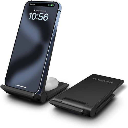 20W Wireless Charger, 2 in 1 Wireless Charging Stand Dock Fast Charge for iPhone 16 15 14 13 12 11 Pro/Pro Max/XR/XS/8 Plus,AirPods,Samsung S24/S23/S22 Ultra/S21/S20/S10/S9,Note 20/10,Galaxy Buds