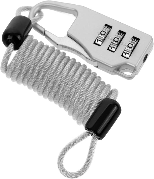 AKOOSY 1Set Adjustable Cable Lock for Luggage Outdoor Use Security Lock for Snowboards Kayaks and Helmets Durable Spring Wire Rope Protects Against Theft