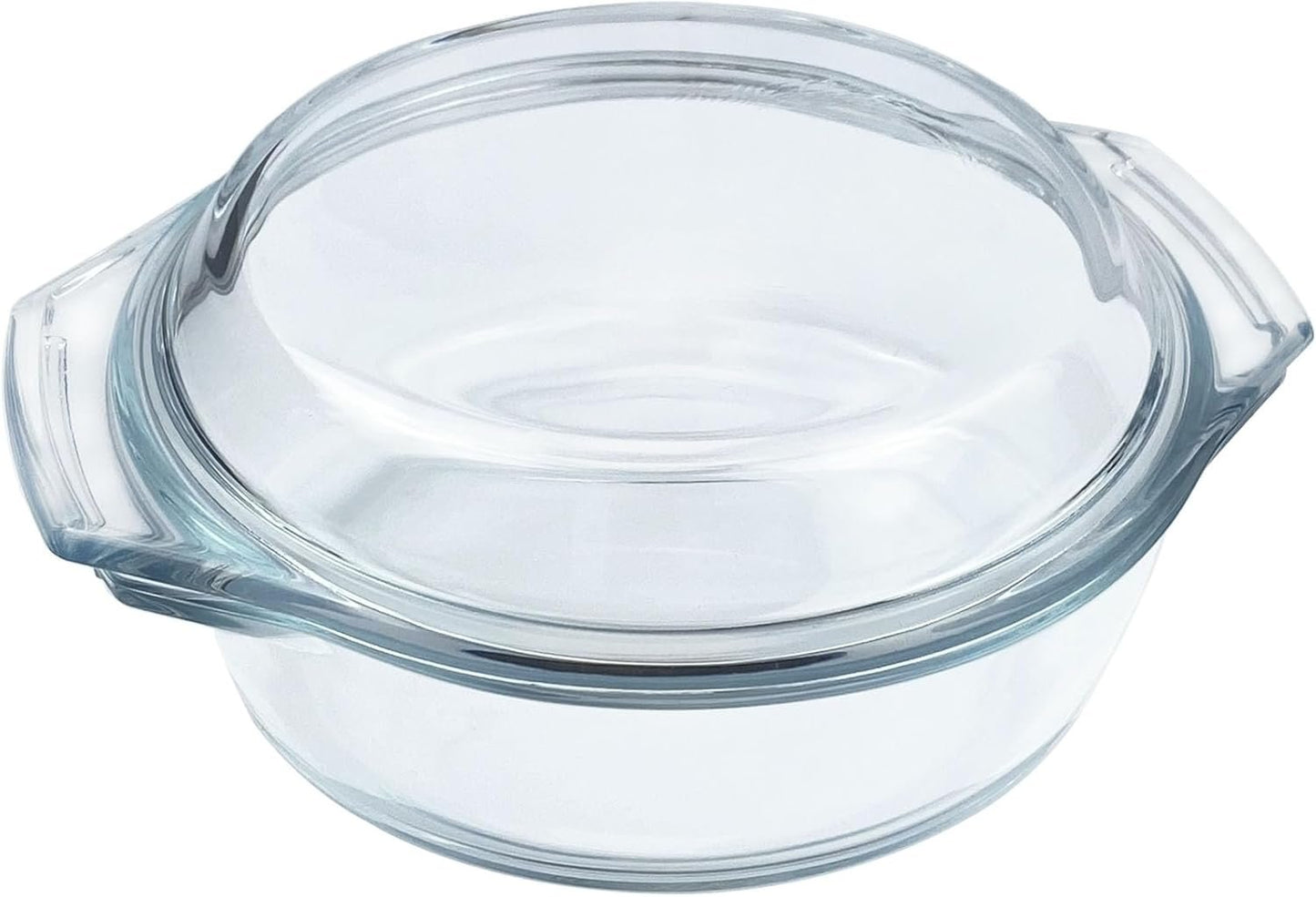 Glass Casserole Dish With Glass Lid, Covered Glass Microwavable Bowl Oven Safe, Easy Grab Glass Baking Dish for Oven (0.75 QT)