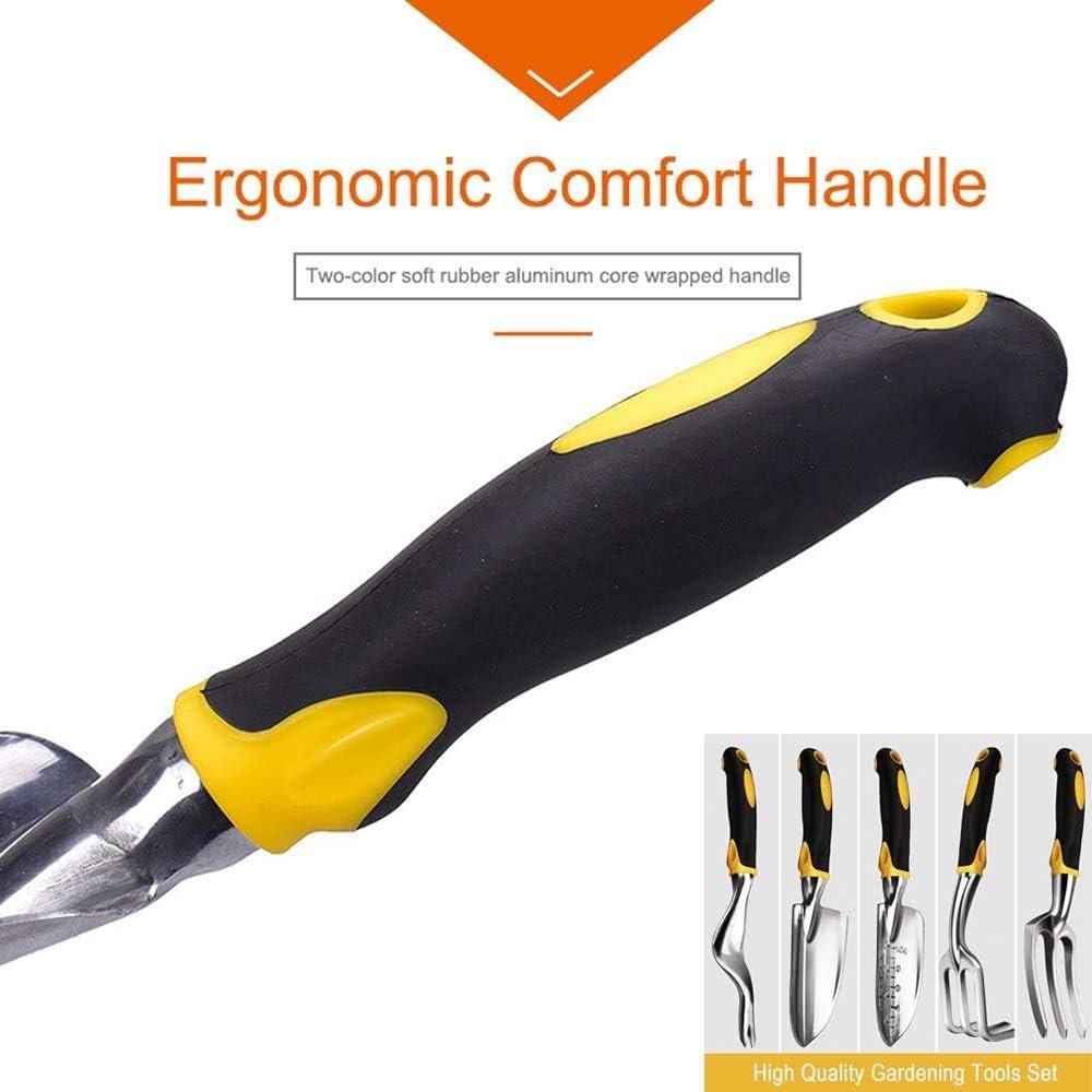 Garden Tools Set - 6 Piece Gardening Hand Tool Set (Weeder, Trowel, Transplanted, Cultivator& Weeding Fork Gloves) - Heavy Duty Aluminum Alloy - Ergonomic & Rust Resistant - Gardening Gifts for Women Men