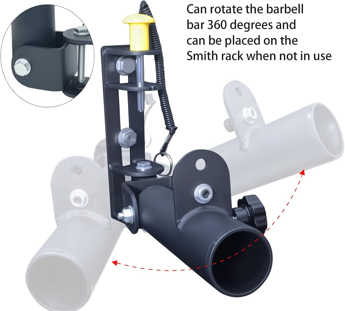 landmine Attachment for Barbell 360° Swivel Storable T-Bar Row landmine Base Fits 2” Olympic Bar, Gym Home Fitness, Squat,Deadlifts