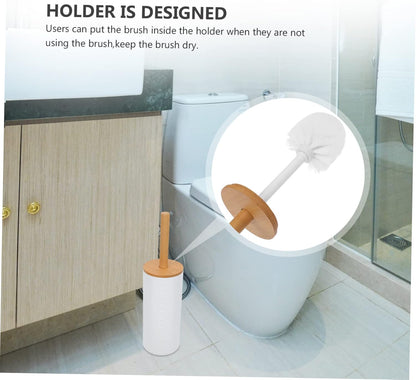 iplusmile 1Pc Long Handle Toilet Brush with Base Modern Bathroom Cleaner Slip Grip Design for Efficient Cleaning Supplies Essential for Odor Maintenance