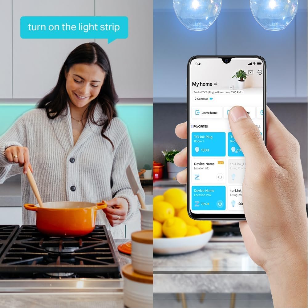 TP-Link Tapo Smart Wi-Fi LED Light Strip, 10 metres, Multicolour, Smart Home Decoration, Gaming, Party, Schedule and timer, Voice Control, No Hub Required (Tapo L900-10)