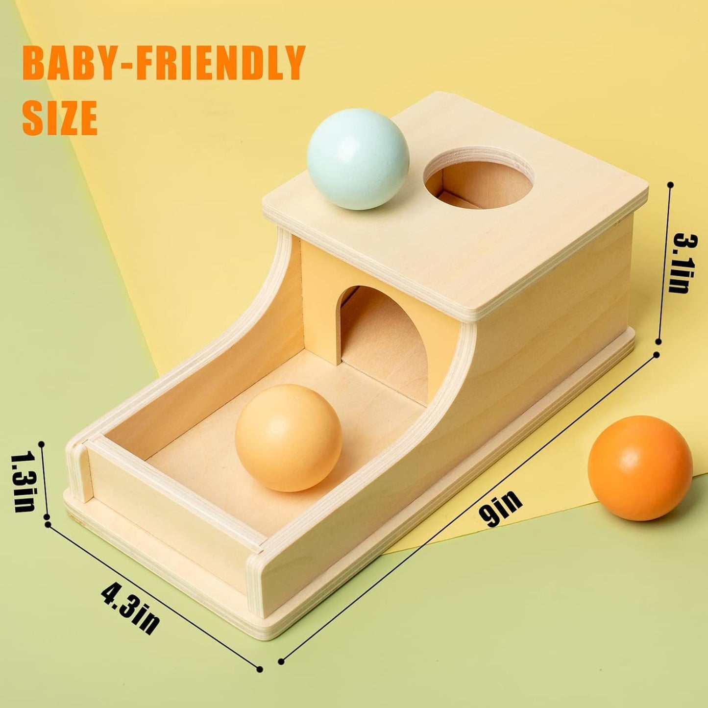 HENGYAN Edition Montessori Toys for Babies 6-12 Months Object Permanence Box Wooden Ball Drop Toy Play for 6 Month 1 2 3 Year Old Toddlers Infant Early Age Toy