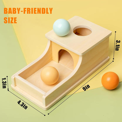 HENGYAN Edition Montessori Toys for Babies 6-12 Months Object Permanence Box Wooden Ball Drop Toy Play for 6 Month 1 2 3 Year Old Toddlers Infant Early Age Toy