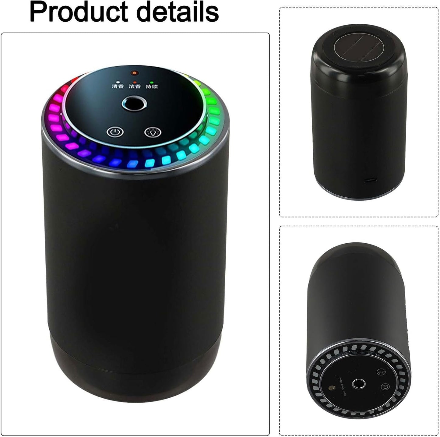 Car Fragrance diffusers, Air fresheners, Air Humidifier, Car Freshener Purifier Smart Aroma Diffuser Mist Humidifier Oil Diffuser for Vehicle, 3-Level Adjustable