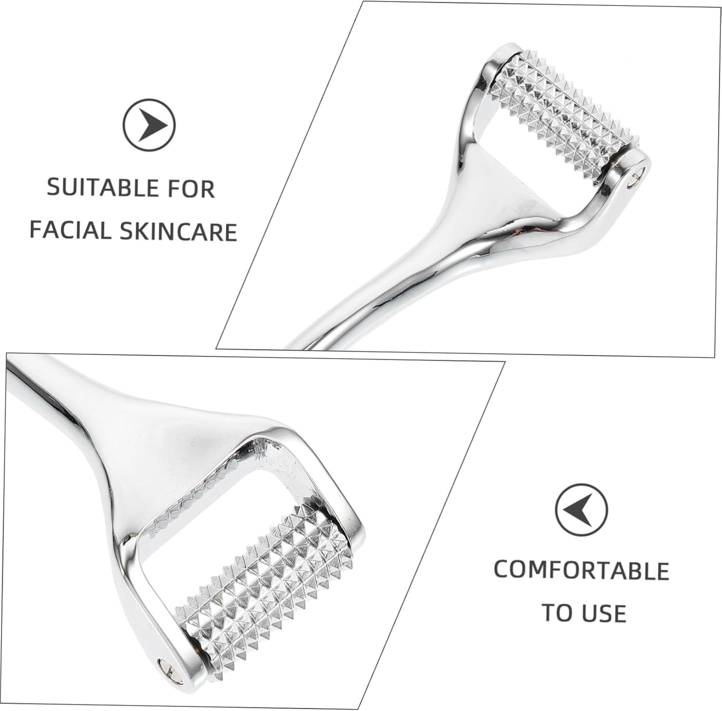Generico 1pc Beauty Device Wrinkle Remover Walker Massager Zinc Alloy Facial Skin Care Cleanser for Skin Care Silver