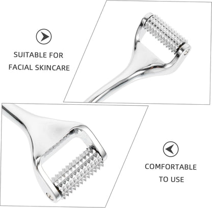 Generico 1pc Beauty Device Wrinkle Remover Walker Massager Zinc Alloy Facial Skin Care Cleanser for Skin Care Silver