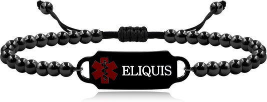 Vivaday Personalized Beaded Emergency Medical Bracelet | Red Cross Medical Symbol Medication Allergy Identification jewelry |Stainless Steel Copper Bead Medical Alert Bracelets |6.7"+4.7" Extended