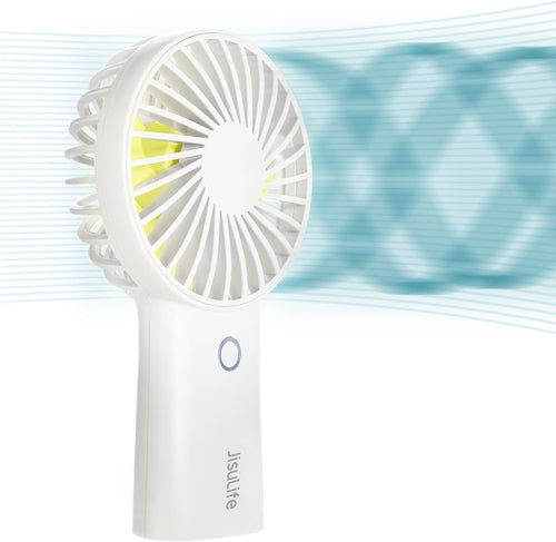 JISULIFE Handheld Fan with 20 Hours of Cooling, 4000mAh Battery, USB Rechargeable Portable Fan for Travel, Makeup, Concerts & Commute – Stay Cool Everywhere (White)