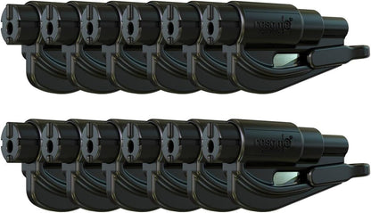 Resqme Family Pack of 12, The Original Emergency Keychain Car Escape Tool, 2-in-1 Seatbelt Cutter and Window Breaker, Made in USA, Black