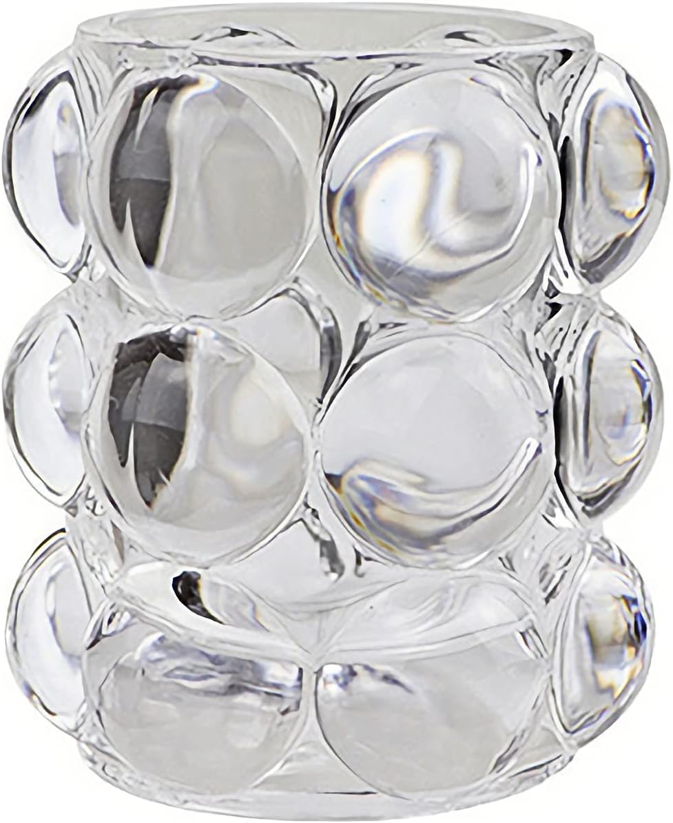 Pen Pencil Container Multi-Purpose Bubble Design Glassware Comb Makeup Brush Holder Office Desk Accessories Storage Cosmetic Tools Organizer Cup (Clear)