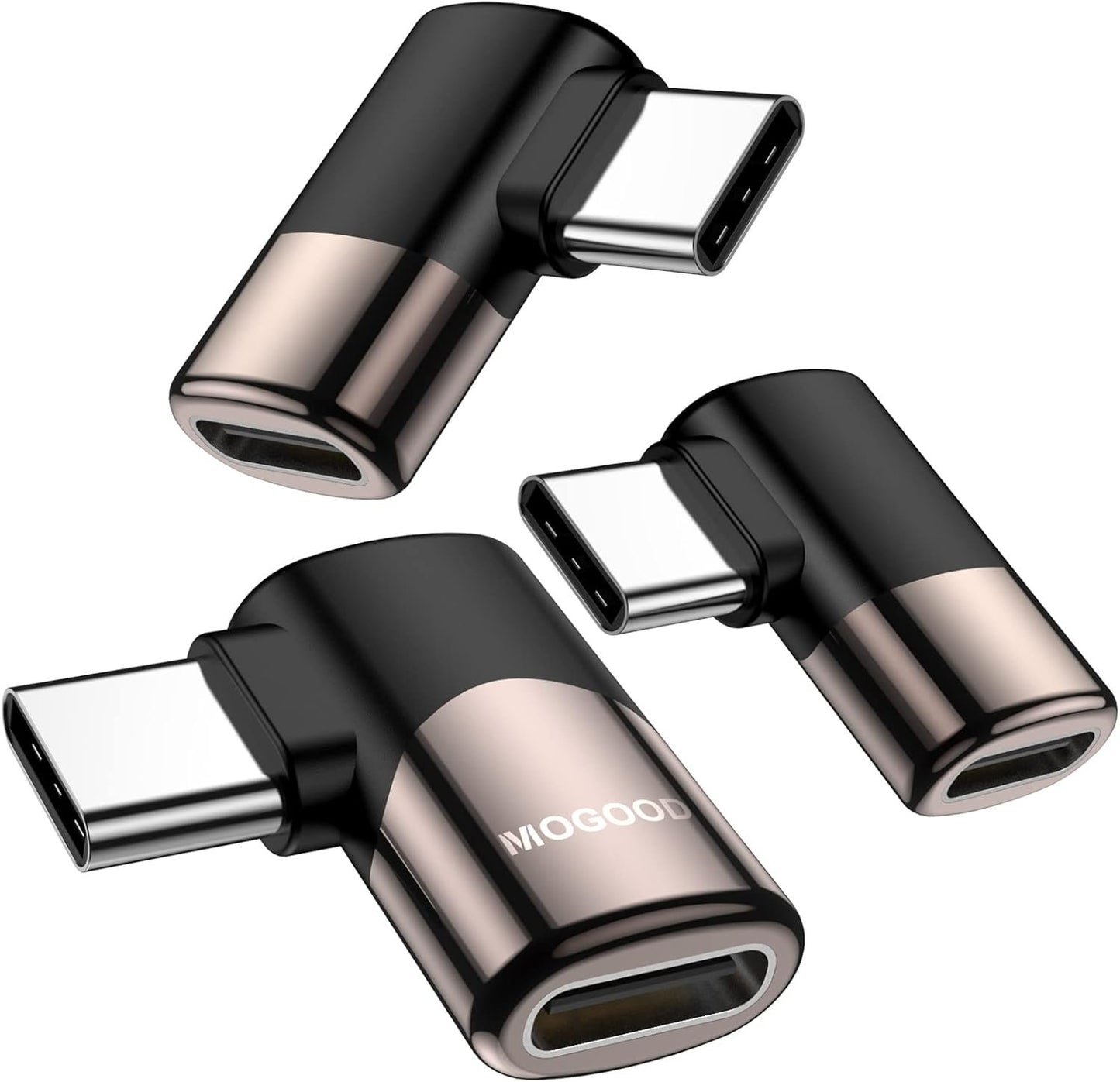 MOGOOD USB C 90 Degree Adapter C Male to C Female USB C Extender Right Angle USB c Adapter Type-C Data Transmission PD100W Fast Charging and 8K@60Hz Video Pass Throughï¼Œfor steam Deck Accessories