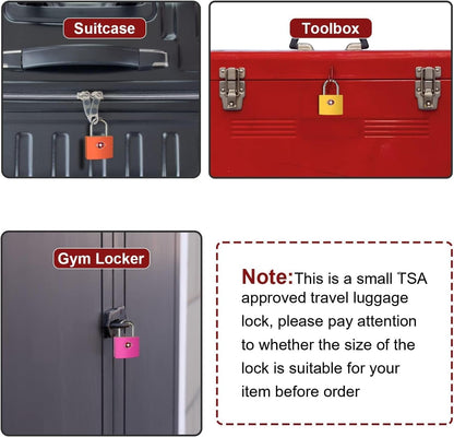 TSA Luggage Locks with Keys, [4 Packs][8 Keys] ZANZER Key Travel Locks, Suitcase Padlock for Luggage, Keyed Luggage Locks Brass for Gym Lockers, Laptop Bags,Travel Suitcases (Black 4-Pack)