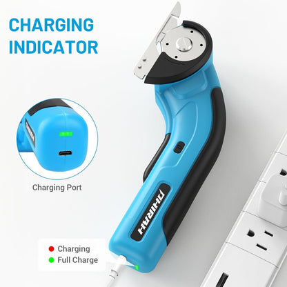 PHIRAH Cordless Cardboard Cutter, 4V Electric Scissors for Carpet and Leather, Box Cutter Tool with Safety Trigger, Powerful Rotary Cutter for Cutting Carpet, Cardboard, Leather, Paper, Plastic