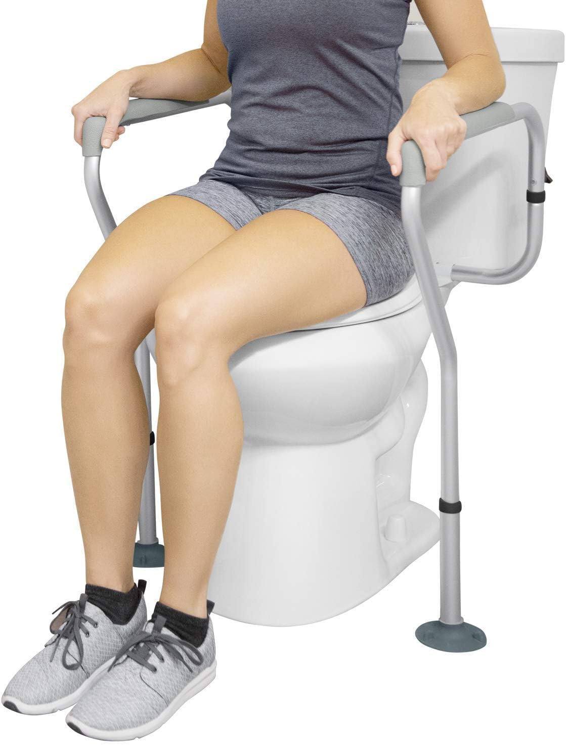 Toilet Rail by Vive - Bathroom Safety Frame for Elderly Handicap and Disabled - Toilet Safety Handrail Grab Bar - Adjustable Height