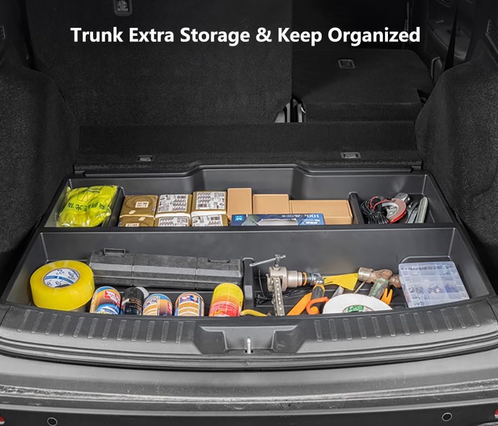 QXZcar Trunk Organizer Tray for 2023-2026 Honda CR-V, Waterproof Insert Cargo Rear Hatch Hidden Storage Box fits Honda CRV EX EX-L LX Accessories 2023 2024 2025