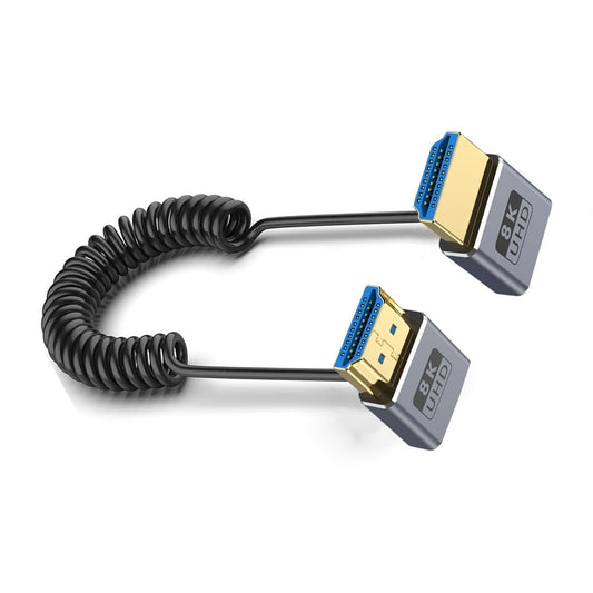 QMQJIA 2.1 Version Coiled Video Cord 8K@60Hz Extension Cable 48Gbps for 1080p Video Streaming Line Extension Line
