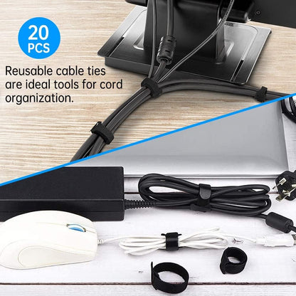 Under Desk Cable Management Tray, No-Drill Under Desk Cable Organizer for Wire Management Desk Cable Rack with 20 PCS Reusable Cable Ties Metal Under Desk Cord Organizer for Office and Home (White)