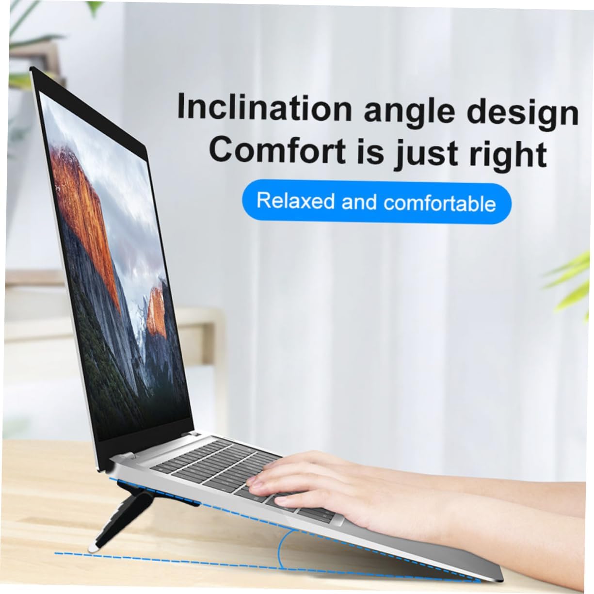 Hoement Ergonomic Laptop Holder 4pcs Foldable Laptop Stand Cooling Pad for Desk