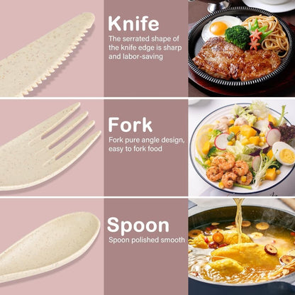 4 Pack Travel Cutlery Set with Case, Reusable Spoon Knife Forks Utensil Set, Portable Travel Utensils for Kids Adult Travel Picnic Camping Or Birthday, Anniversary Use