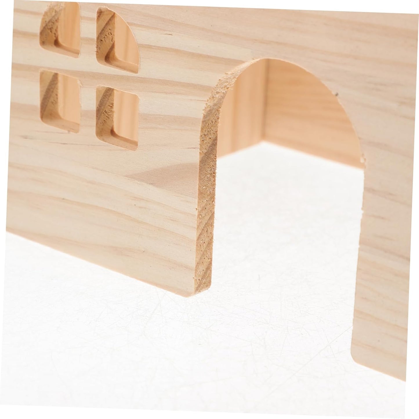 Milisten Wood Hamster House with Feeding and Watering Platform Natural Wood Hideout for Hamsters Chinchillas and Small Pets Easy to Maintain Climbing with Integrated Functionality