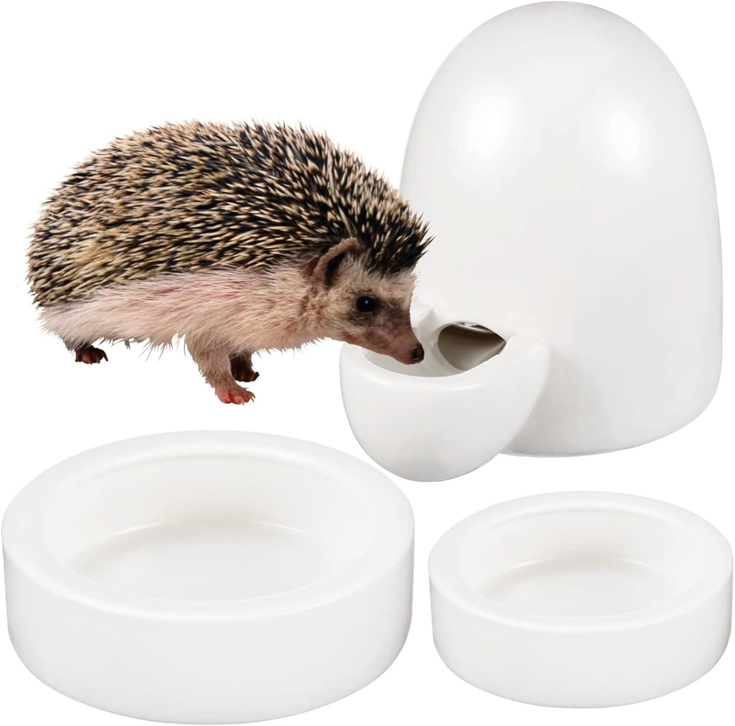 ERINGOGO 3Pcs Small Animal Feeding and Watering Set Durable Food Feeder Water Bottle for Hedgehog