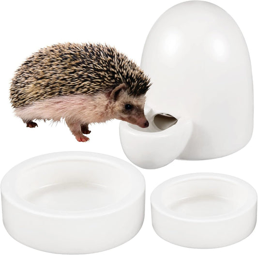 ERINGOGO 3Pcs Small Animal Feeding and Watering Set Durable Food Feeder Water Bottle for Hedgehog