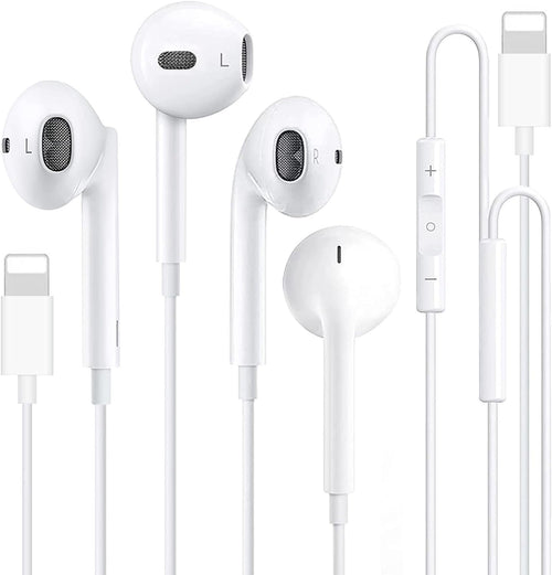 2 Pack Wired Earbuds Headphones for iPhone, Hi-Res Extra Bass Earphones, HiFi-Audio Stereo Noise Isolating with Mic+Volume Control Compatible with iPhone 14 Pro Max/13/12 Mini/11/X/XS Max/XR/8/7/ Plus