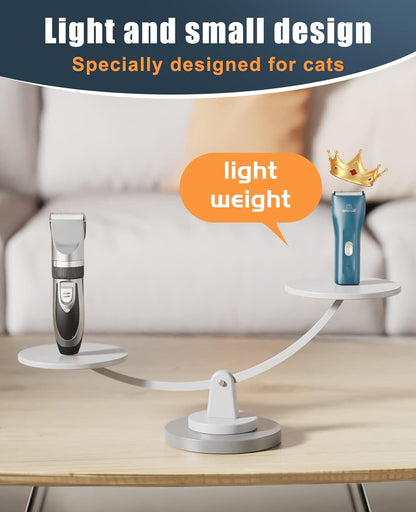 Oneisall Pet Clipper for Cat Matted and Long Hair - Quiet Cordless Shaver With Pet Hair Clippers