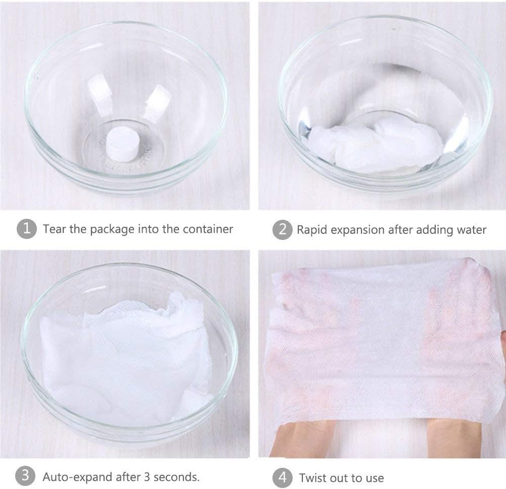 Darate 100PCS Portable Disposable Soft, Durable Reusable Face Towels - Travel, Home, Outdoor, Camping, Hiking, Sport Hand Cotton Compressed Towels Tablets