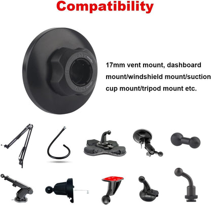 Rigdance Magnetic Phone Mount Base for MagSafe and 17mm (0.67") Ball Mounts, Phone Car Mount Accessory [Upgrated Stronger Magnets]