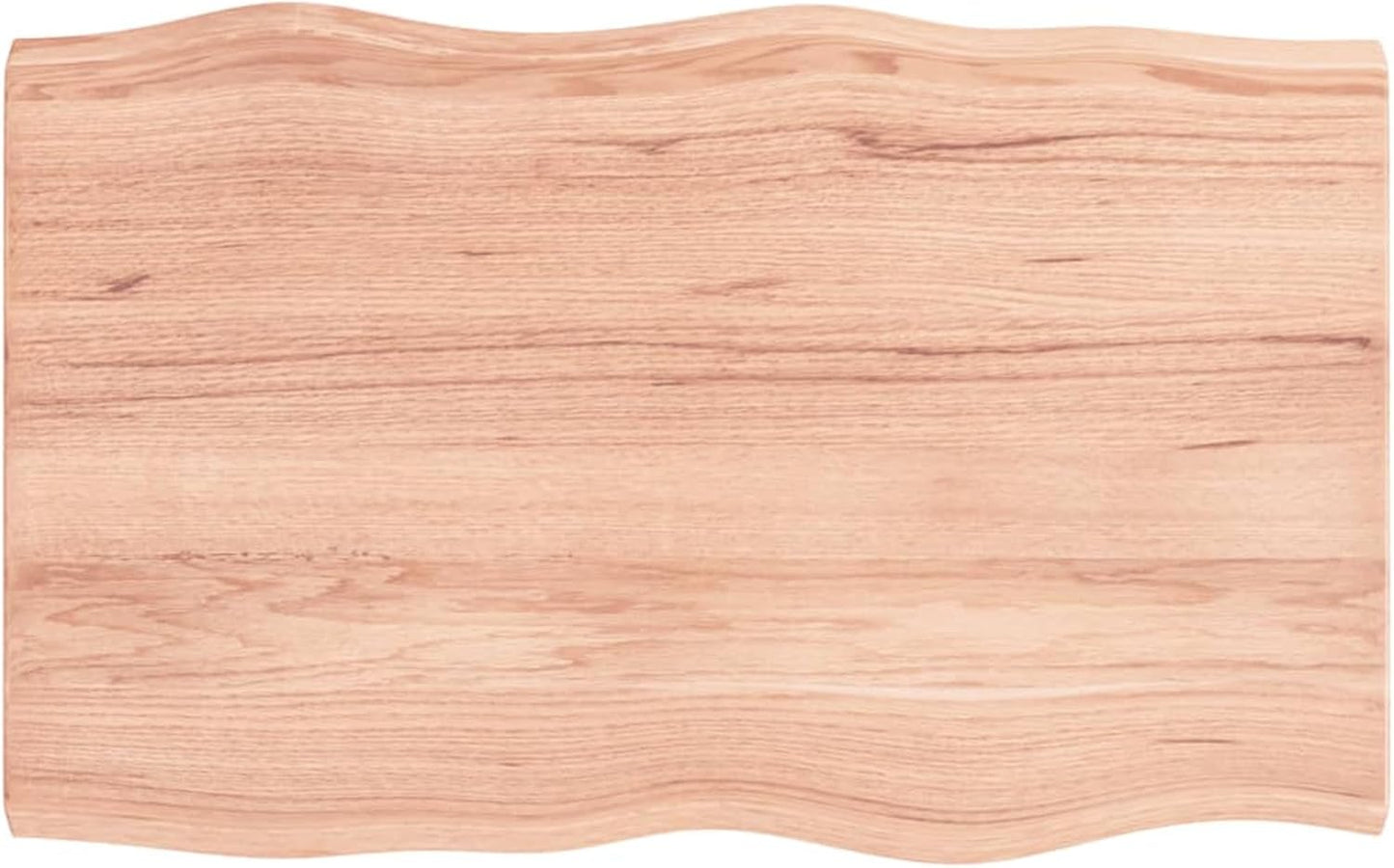 Light Brown Oak Wood Tabletop, 80 x 50 x 4 cm, Solid Treated Surface, Live Edge Design, Replacement for Kitchen Coffee Table, Dining Table, Desktop Top, Durable and Stylish