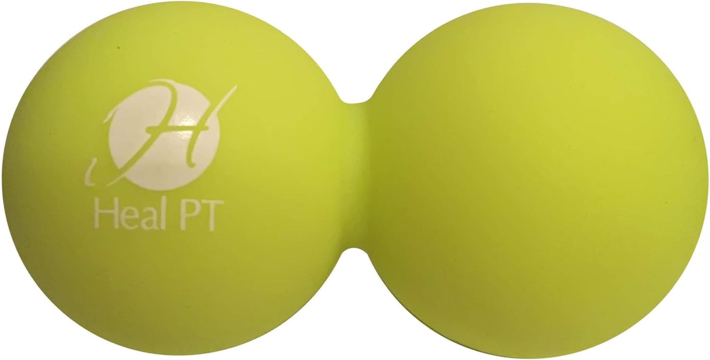 Peanut Massage Roller - Amazing Headache Relief! Silicone Spine Massager/Still Point Inducer -Perfect for Sore Muscles, Myofascial Release and Tension Headache Relief - Double Lacrosse Ball by HealPT