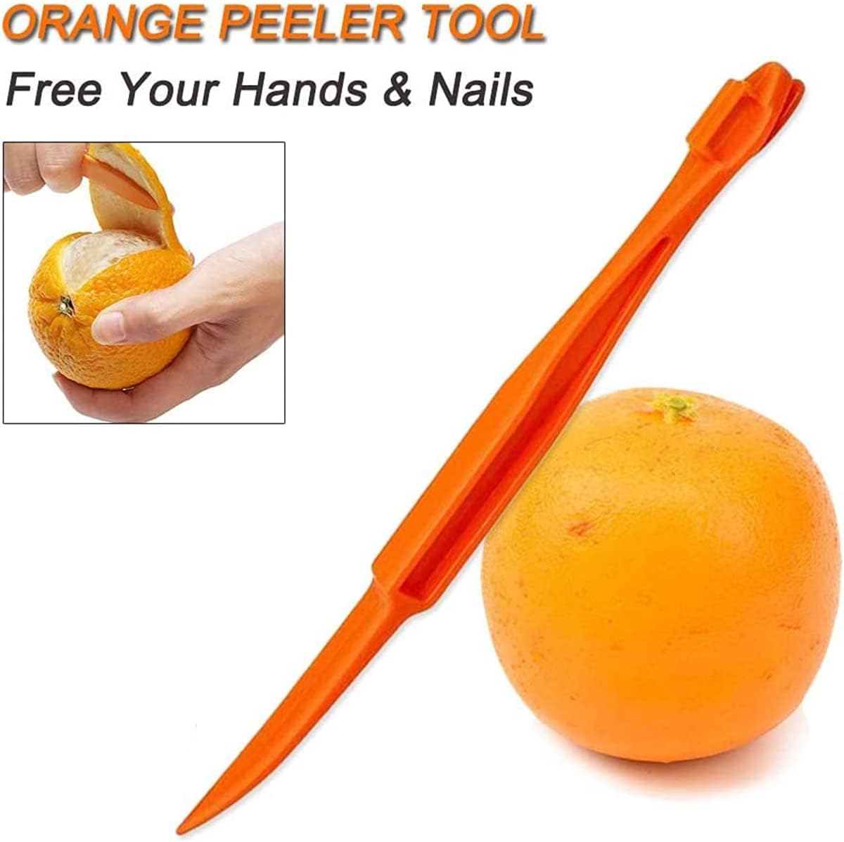 Cosmer Orange Citrus Peelers, Plastic, Easy Slicer, Cutter, Peeler, Remover, Opener, Kitchen Accessories, Knife, Cooking Tool, Kitchen Gadgets (Set A)