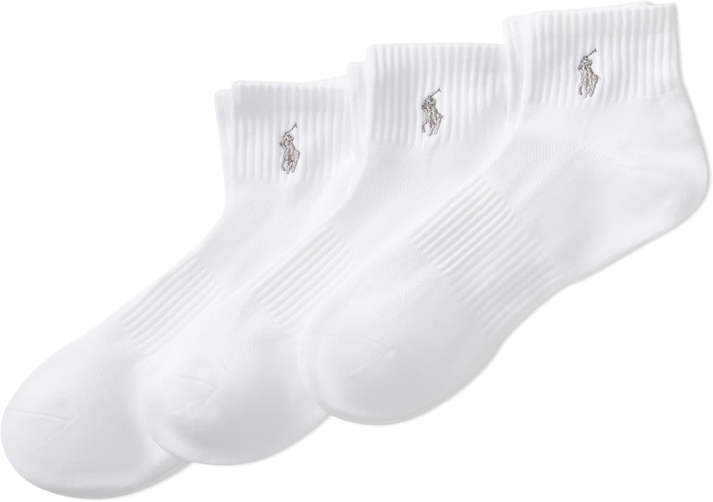 POLO RALPH LAUREN Men's Tech Athletic Ankle Socks-3 Pair Pack-Classic Sport Half Cushion & Engineered Arch Support