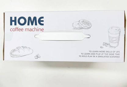 Pretend Play Coffee Maker Toy Role Play Coffee Shop Party Playset with Coffee Machine Cash Registers Toy Food Dessert Donuts Cakes Set Early Learning Funtional Toy for Kids Birthday