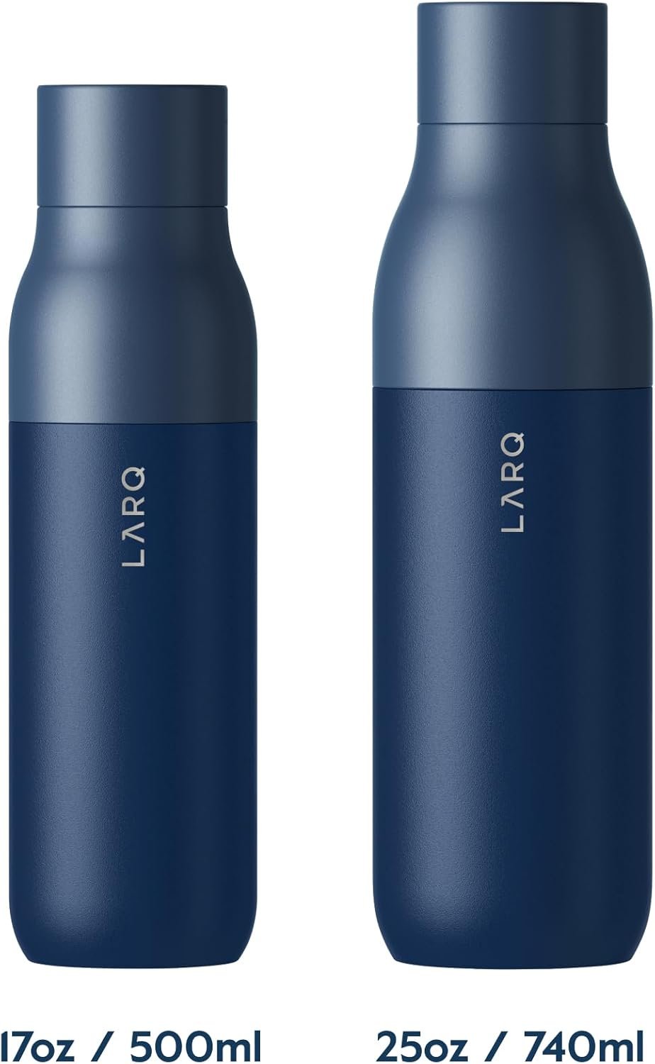 LARQ Bottle Twist Top 17oz - Insulated Stainless Steel Water Bottle | BPA Free | Reusable Water Bottle for Camping, Office, and Travel | Keep Drinks Cold and Hot, Monaco Blue
