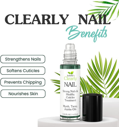 Isabella's Clearly NAIL and Cuticle Oil for Strong Nails and Soft Cuticles | Strengthening Roll On Nail Oil with Tea Tree, Jojoba and Blue Tansy to Repair and Nourish | Natural Essential Oil Blend