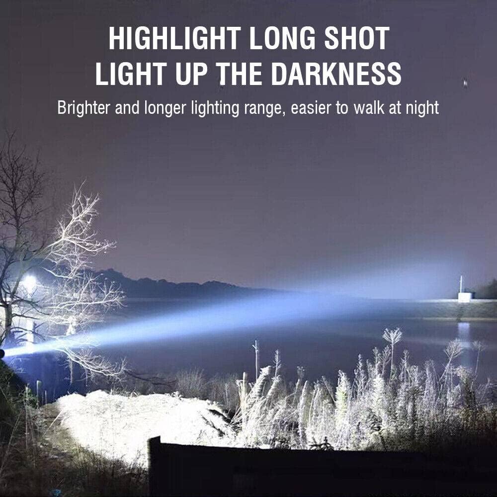 Super Bright COB LED Rechargeable Tactical Flashlight Self Protect Long Torch