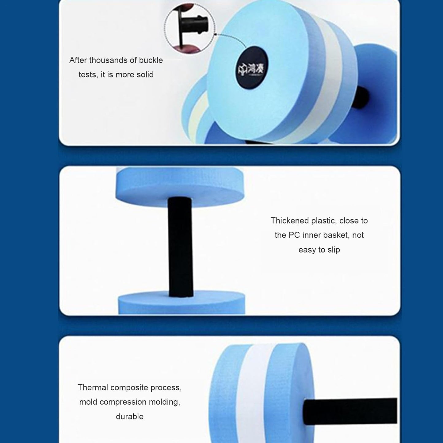 Water Dumbbells, Pool Weights, High Density, 10.63x5.12 Inches, Foam Workout Set, 2x Aquatic Exercise Equipment for Men, Women, Swimming Pool Fitness Gear