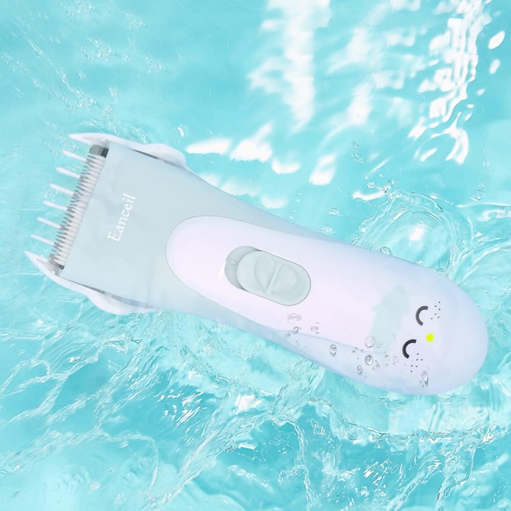 Meetcare Baby Hair Clippers, Ceramic Blade Electric Kids Hair Trimmer, Ultra-quiet 2.0 Haircut, IPX7 Water-proof Haircut Kit for Kids Infants. Rechargeable, Cordless, Long Battery Life. (Light Blue)