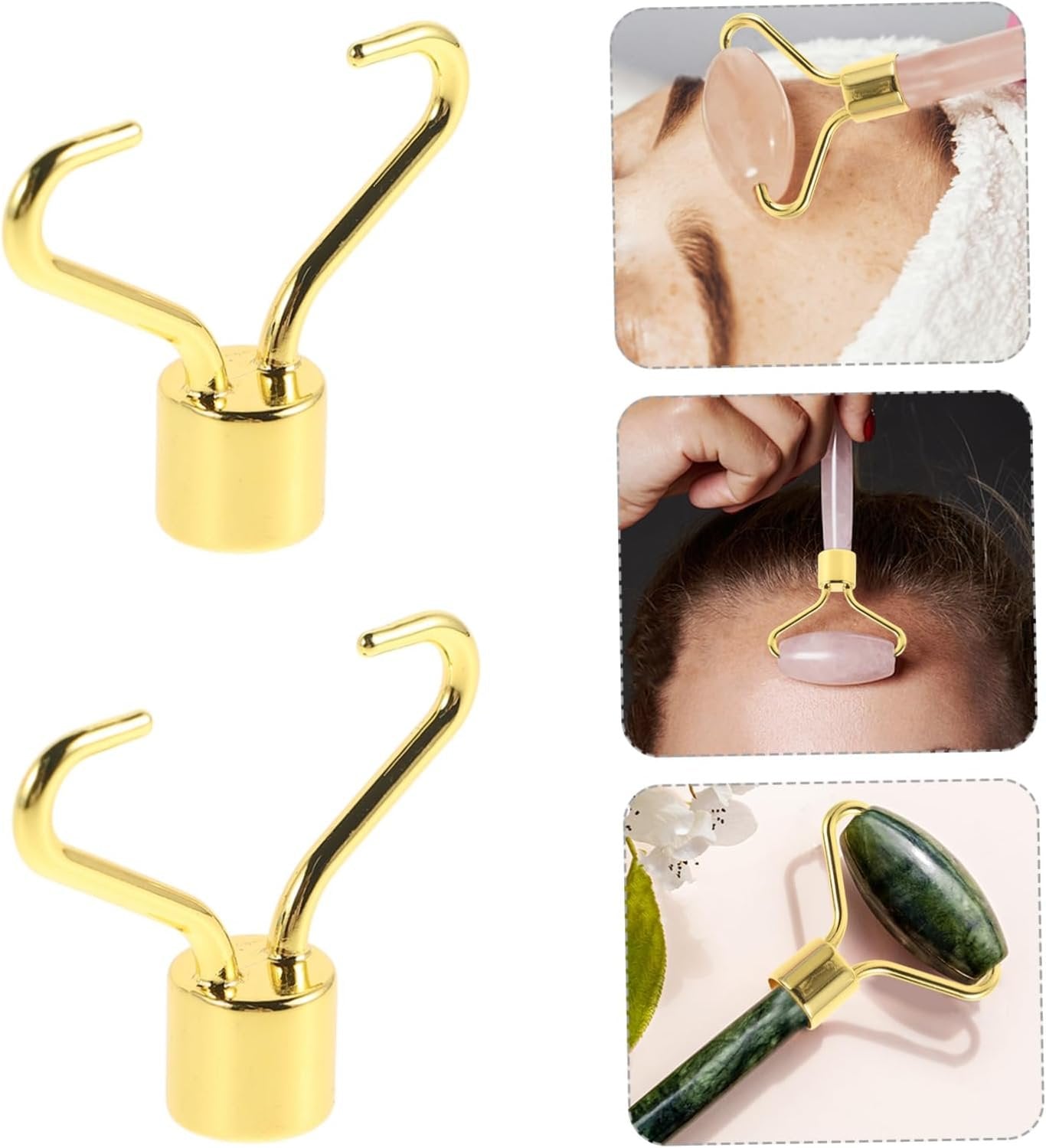 PATKAW 10pcs Replacement Metal Handles for Beauty Roller Tool Ergonomic Design for Facial Massager and for